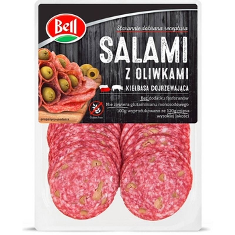 Salami z oliwkami plastry 80 g Bell